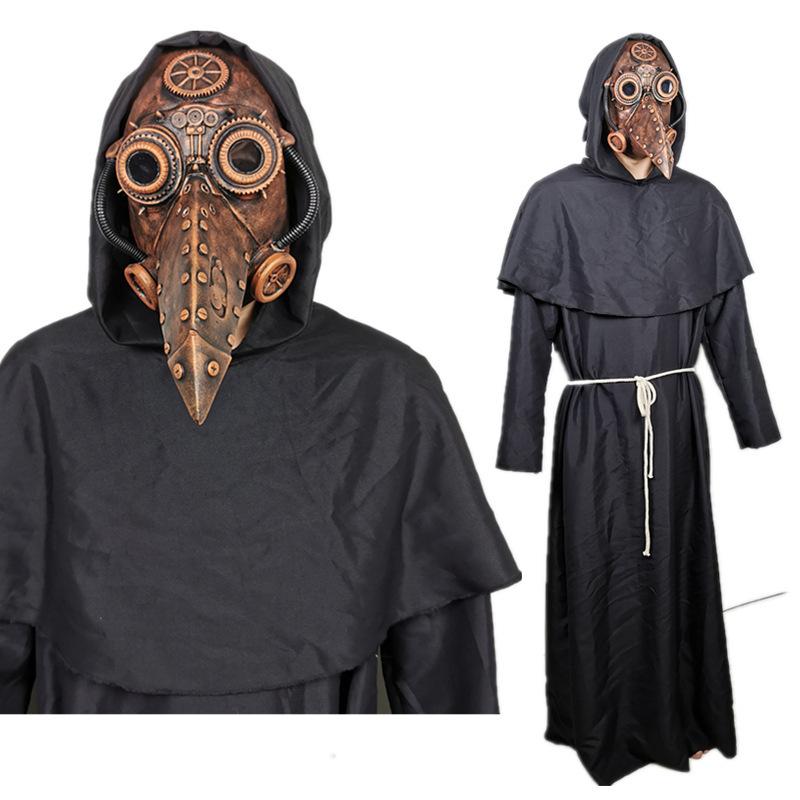 Pestdoktor Leder Schnabelmaske - Europäischer Halloween Punk Stil