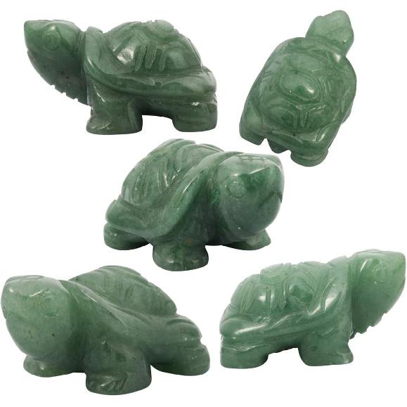 mookaitedecor Crystal Turtle Statue Sculpture Stone Healing Reiki Pocket Gemstone Figurines 1.5 Inch