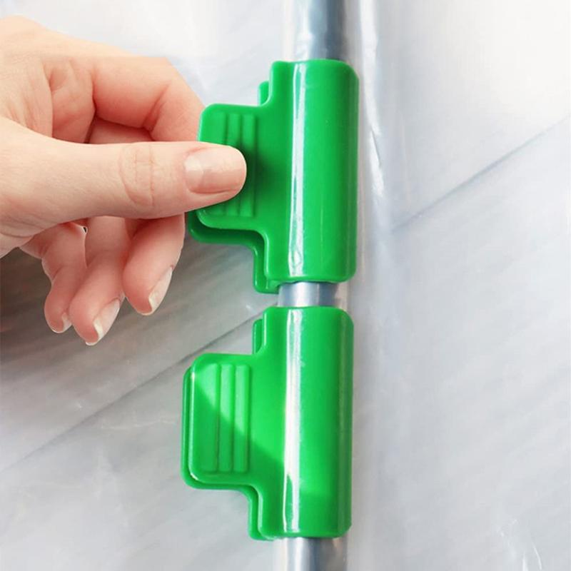 50Pcs Green Plastic Greenhouse Film Clips - Heavy-Duty Windproof Garden Clips For Securing Mulch, Tarp & Plant Covers