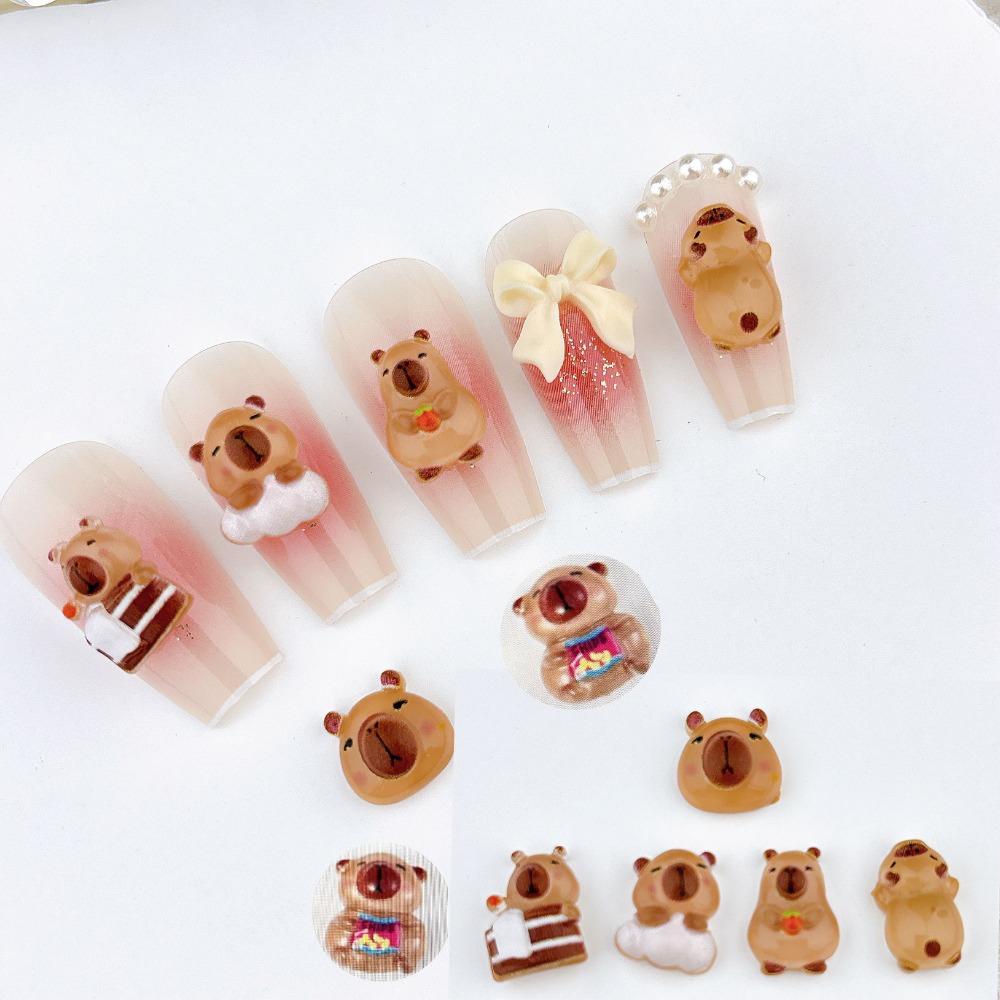 50Pcs Resin Nail Resin Drill Ornaments Cartoon Nail Accessories New Nail Art Ornaments