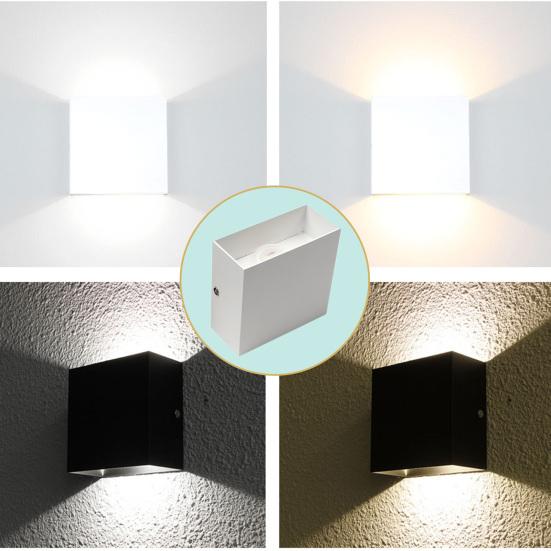 Lampa ścienna Łatwa w montażu Łatwe światło/Ciepłe białe światło Aluminiowa wielofunkcyjna lampa dekoracyjna COB 6W