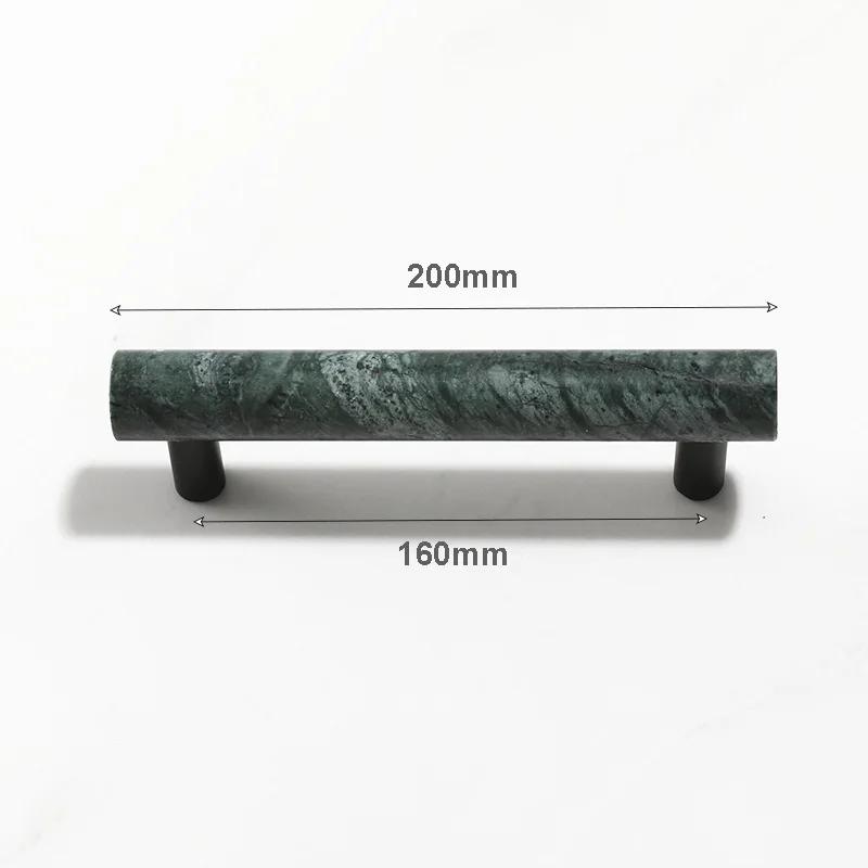 Grüner Schrank Marmorgriff Schwarze Messingbeschläge Kleiderschrankgriff Naturstein Schubladenknöpfe Möbel Stangengriff