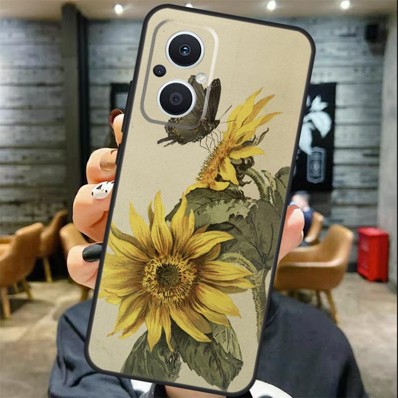 Beautiful Yellow Sunflower Case For OPPO Reno 8T 7 8 10 11 12 13 Pro 13F 12F OPPO Find X8 Pro X6 X3 X5 Lite Cover Coque