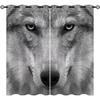 Fialová Galaxy Wolf Wolves 3D tištěná tenká záclona do ložnice Obývací pokoj Hotelové okno 2 panely 65% ​​Sluneční clona