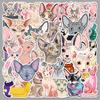 Sphinx Hairless Cat Waterproof Stickers - 50 Cartoon Sheets for Phone and Suitcase Decoration