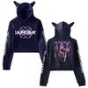 New KPop Demon Hunters Cat Ears Cropped Hoodie Long Sleeve Cartoon Mira Rumi Zoey Printing Sweatshirt Crop Top Women's Hoodies