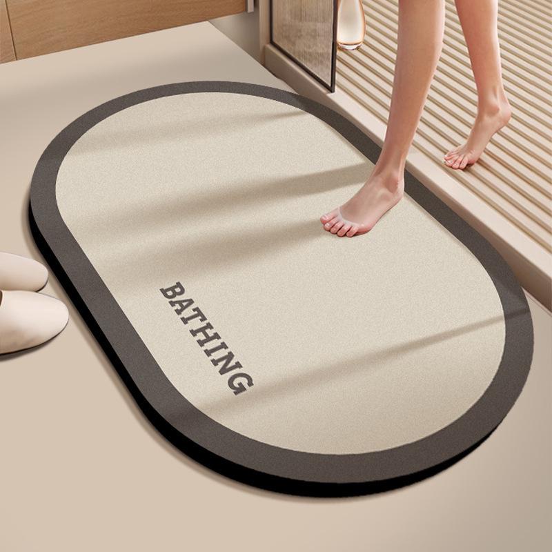 Absorbent Non-slip Diatomaceous Earth Bathroom Mat: Quick-drying, Stain-resistant, Easy-to-clean