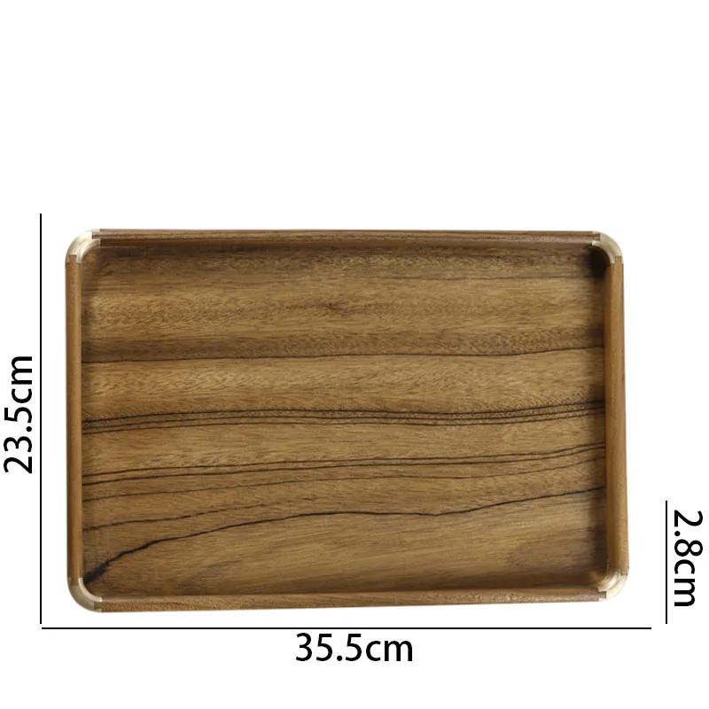 

Black Walnut Wood Storage Tray Manual Brass Border Decorative Bedroom Jewelry Organizer Retro Home Modern Cosmetic Container