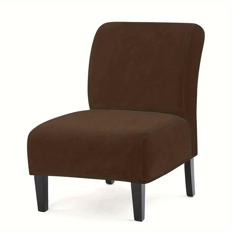 Solid Color Velvet Armless Chair Cover Stretch Dust-Proof Accent Chair Cover Single Sofa Slipcover For Bar Counter El Decor
