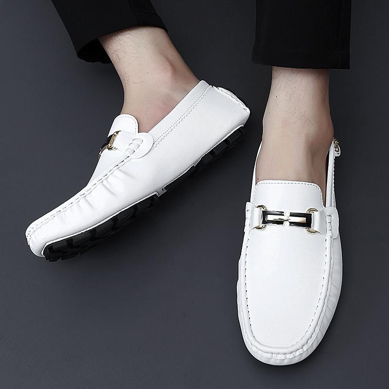 Women Comfort Flats Casual Slip On Men’s Moccasins Loafer Driving Shoes Unisex Plus Size White Shoes