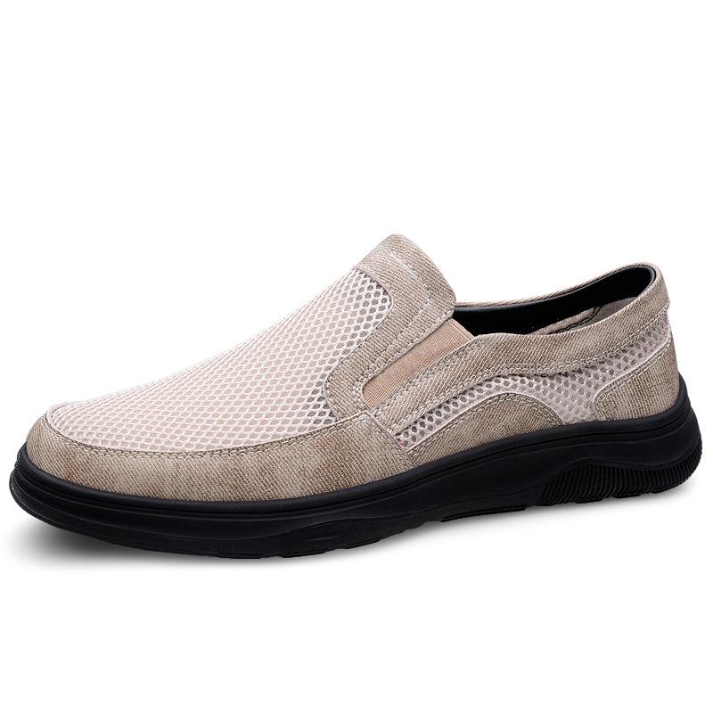 Men s Breathable Mesh Slip-On Casual Flat Shoes Size 38