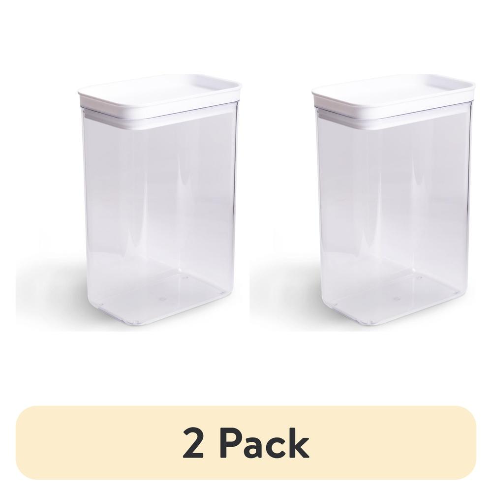 

2 Pack Clear Food Storage Canister Stackable Airtight Plastic Kitchen Organization Container Ideal Food Snacks and Supplies United States