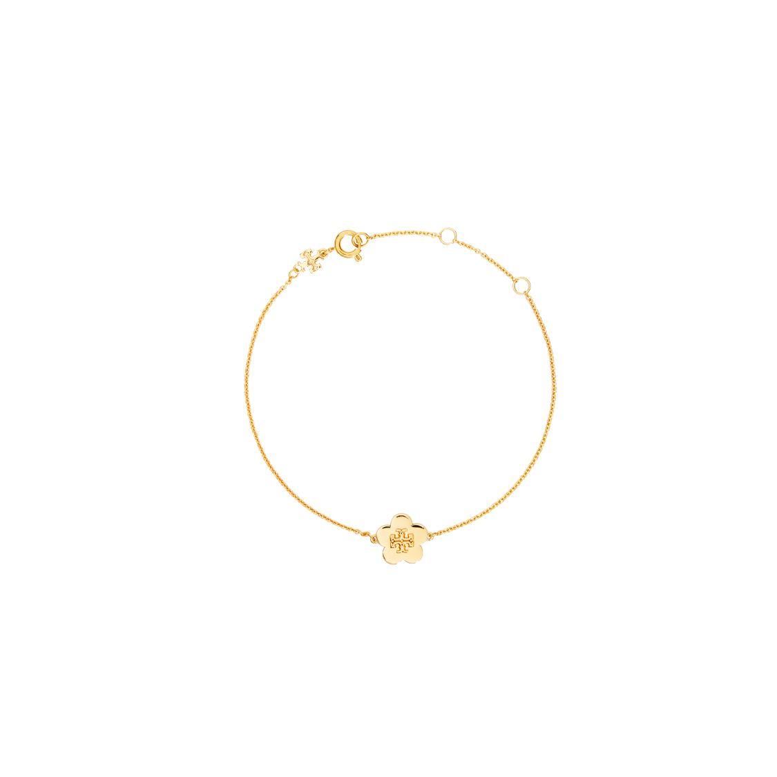 Tory Burch Floral Decorative Brass Bracelet Women bracelets Gold 157203-720 F,Gold