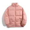 Mens Loose Thick Solid Waterproof Stand Collar Winter Cotton Puffer Jacket