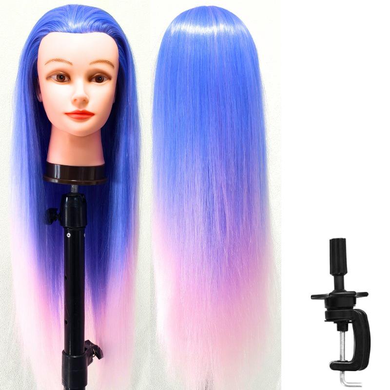 High Temperature Fiber Wig Mannequin Head for Hairdressing and Haircutting Training