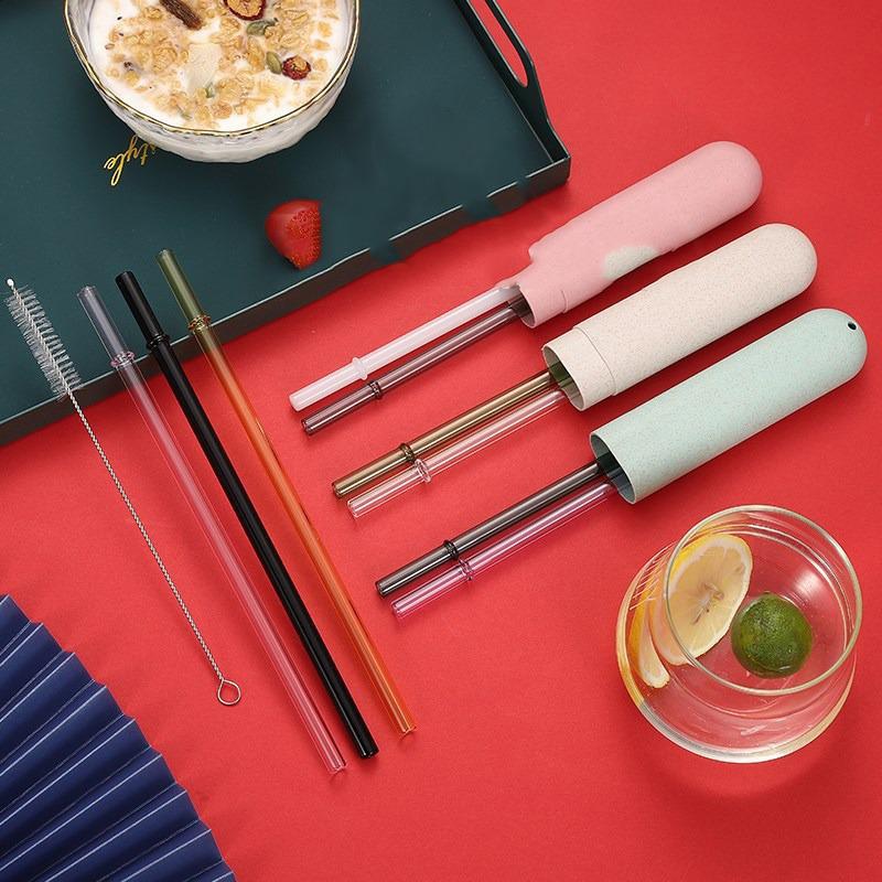 Glass Straw Accessories Suitable for Star Dad Straw Cup Replacement Non-slip Buckle Color Glass Sippy Water 23 Cm