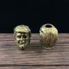 Brass Skull Charm Skull Jewelry Pendant Bead Charm Lanyard Bead Brass Texture Suitable for Bracelets and Keychains