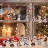 Wooden Snowman Christmas Tree Decoration Pendant