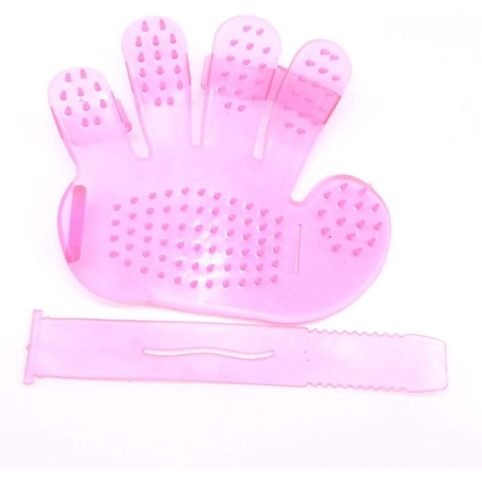 Grooming Glove for Dogs and Horses, Pink Pet Massage Brush for Labradoodle, Easy Clean Soft Rubber Material
