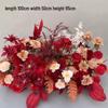 Red Chinese Engagement Wedding Floor Arrangement - Aisle and Stage Silk Flower Decoration