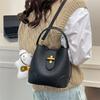 Korean Version of Fashion Handbag Small Bag Women's New Simple Bucket Bag Spring Versatile Shoulder Messenger Bag