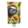 Sunflower Beach Towel Yellow Flower Butterfly Sunset Towel King Size Soft Quick Dry Bath Towel for Travel Bathroom Camping Sport