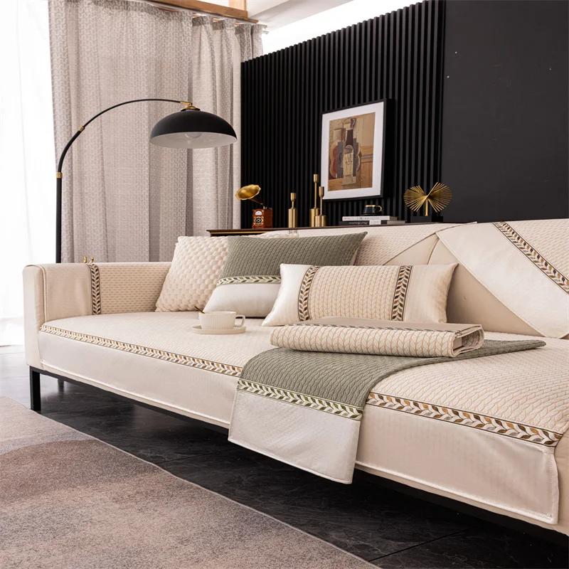 

Новая кашемировая диванная подушка, зимняя утолщенная плюшевая подушка, нескользящий чехол для дивана, ткань для чехла 70x70