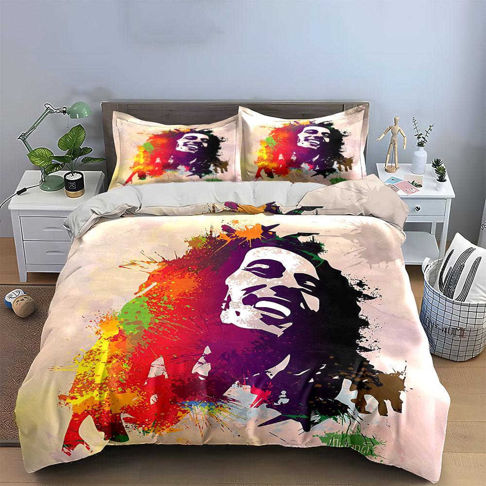 Buntes Abstraktes Porträt Kunst Bettwäsche Bettbezug Set Bettbezug Kissenbezüge (1*Bettbezug 2*Kissenbezüge, ohne Bettdecke)