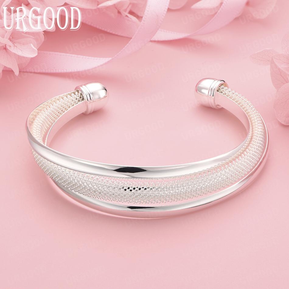 925 Sterling Silver Wedding Gift Fashion Jewelry Adjustable Braided Bracelet