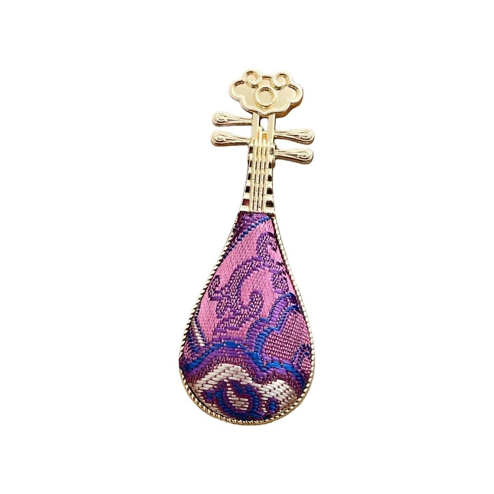 

Musical Instrument Pipa Pipa Song Brocade Brooch The Song Dynasty Chinese Style Badge Hanfu B Purple 5.5cm