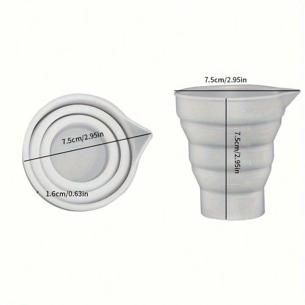 Silicone Resin Measuring Cups Set Foldable Mixing Cups with Scale for Candle Making Jewelry Crafting Durable Silicone Material