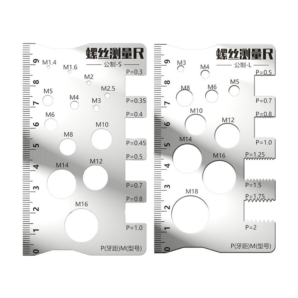 1 Pcs Durabler Stainless Steel Ruler Screw Measuring Ruler Stainless Steel Screw Measuring Ruler Measuring Gauging Tools