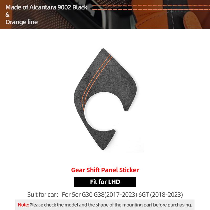 For BMW G30 G32 G38 Series 5 6 GT Made of Alcantara Gear Shifter Panel Trim Performance Sticker Car Interior Tuning Accessories