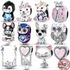 100% Copper Cute Pet Animal Owl Cute Puppy Pink Kitten Charm Beads Suitable For 3Mm Original Bracelet Diy