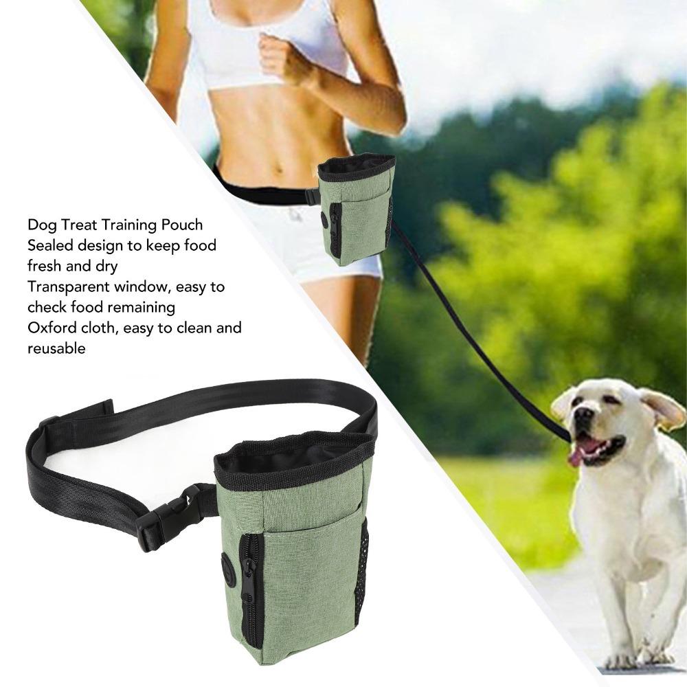Adjustable Strap Dog Food Pouch Nylon Fabric Dog Waist Pouch Dog Feeding Bag Outdoor Walking
