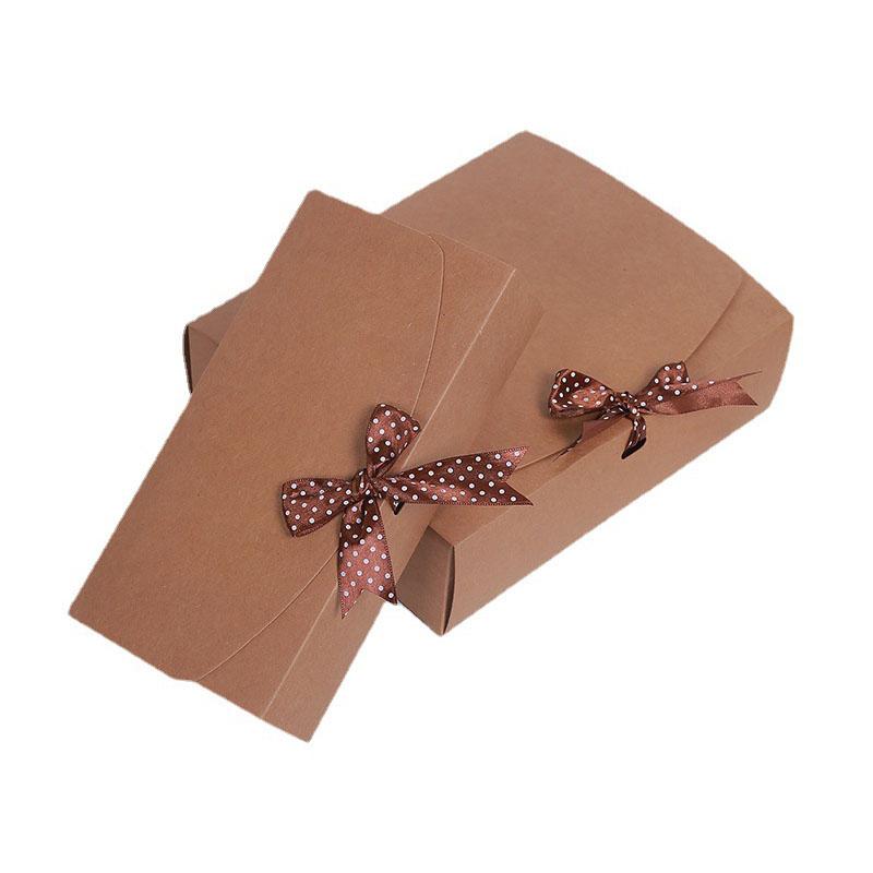 WTEMPO 40PCS Kraft Paper Gift Boxes with Bow Rectangular Empty Flip-top Boxes Jewelry Wallet Silk Scarf Presents Packaging Boxes