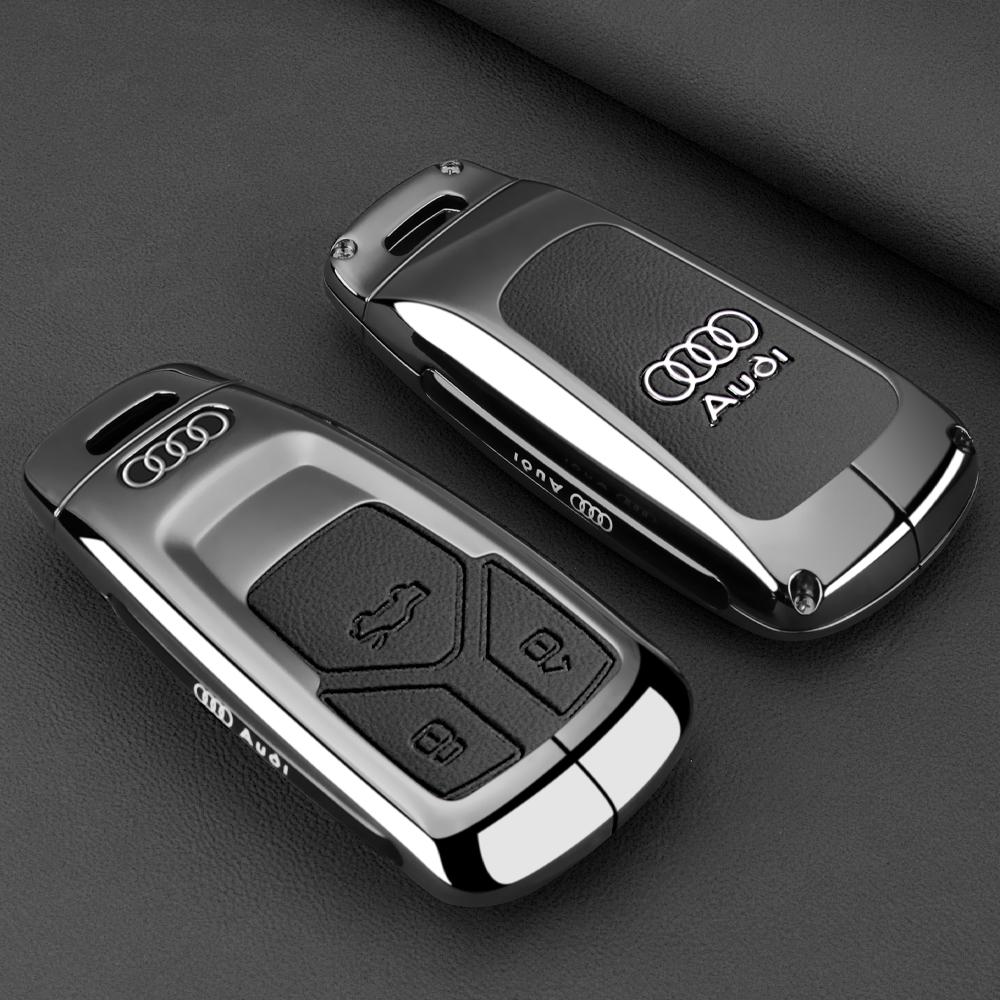 Pentru Audi Q8 H2Fashion Carcasă Capac Cheie Mașină din Aliaj de Zinc Protecție Pentru Audi A4 A4L A5 Q5 Q7 TT TTS 8S B9 2016 2017 2018 Accesorii Breloc black