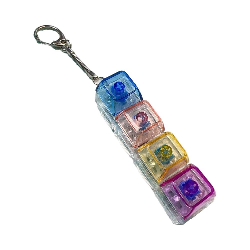 4 Keys Keyboard Decompression Toys Keychain Colorful Keyboard Fidget Toys With LED Lights For Adult Gifts To Stress Relief