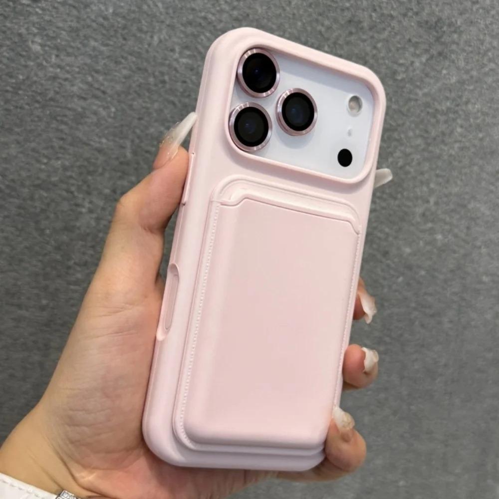 Magnetische flüssige Silikon-Handyhülle für iPhone 16 17 1 14 13 12 11 Pro Max mit Kartenfach Geldbörse Stoßfeste Hülle