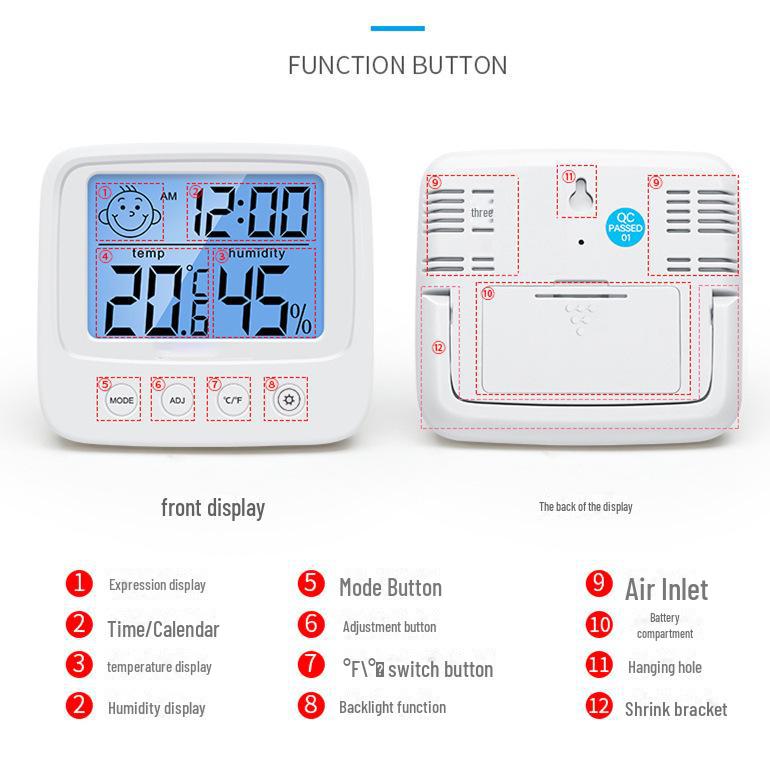 E0828 Smiley Household Thermometer & Hygrometer