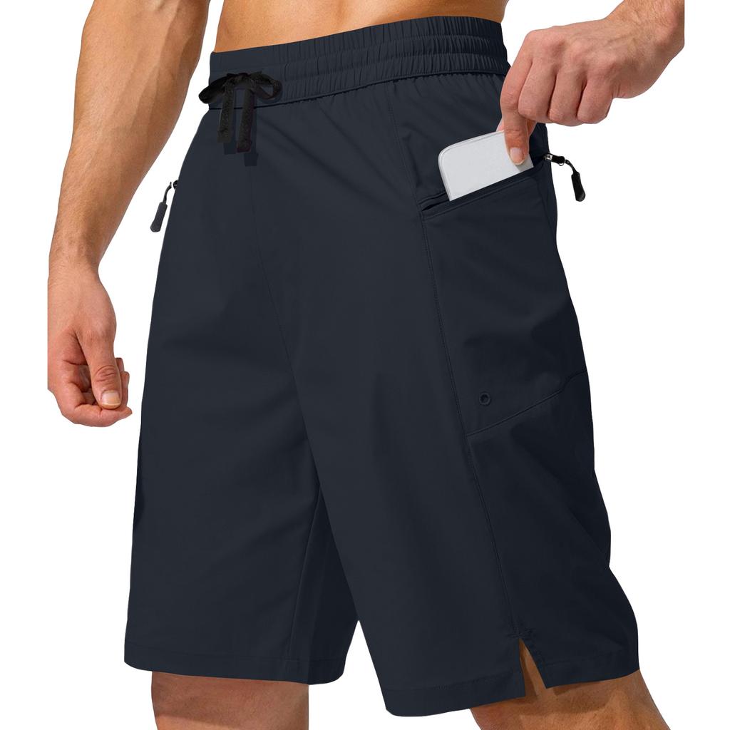 Mens Athletic Shorts Cargo Shorts for Men with Zipper Pockets Gym Shorts Men Lightweight Mens Workout Shorts Drawstring Waist
