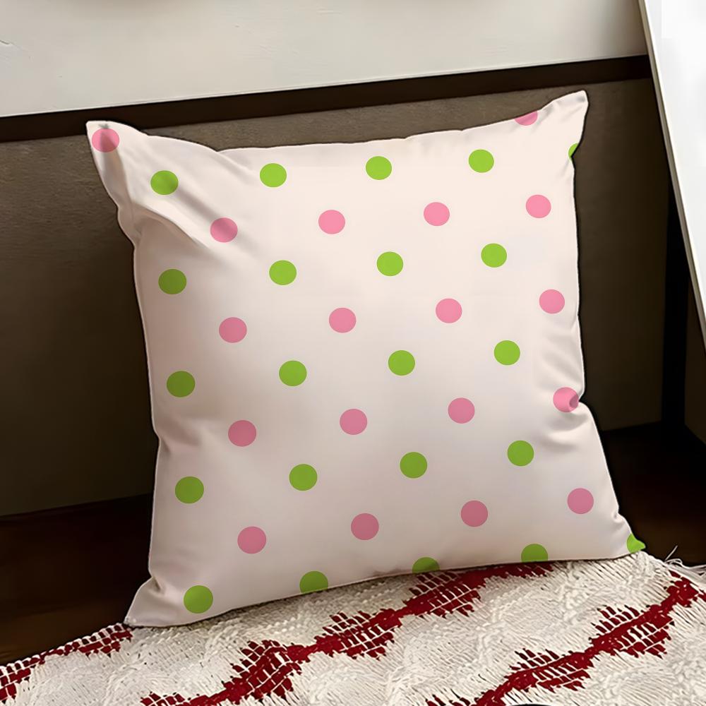 Sunny American Retro Polka Dot Cushion Cover Reversible Soft Durable Pillow Cover Home Car MultiScene Use for Daily Comfort