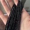 5String, Natural Stone Spinel Beads, Boho Black Loose Spacer Beads, 2mm, 3mm for DIY Necklace, Bracelet, Anklet Accessories Crafts, Beading 38cm