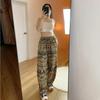 Elephant Pants Women Men Unisex Premium Japanese Silk Print Thailand Casual Streetwear Beach  Bohemian Retro Vintage Adjustable Rope Loose Legs