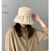 Solid Color Panama Hat Wide Brim Visor Hat Foldable Fishermen Cap  Women