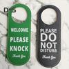 Do Not Disturb Door Hanger Double-sided Faux Leather Welcome Please Knock Home Office Door Handle Sign Hanging Decoration Ornament