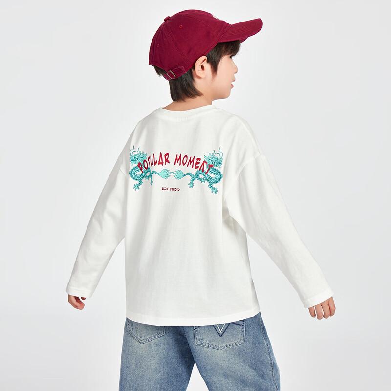 Boys' New Chinese Style Dragon Pattern Pure Cotton Long Sleeve T-shirt