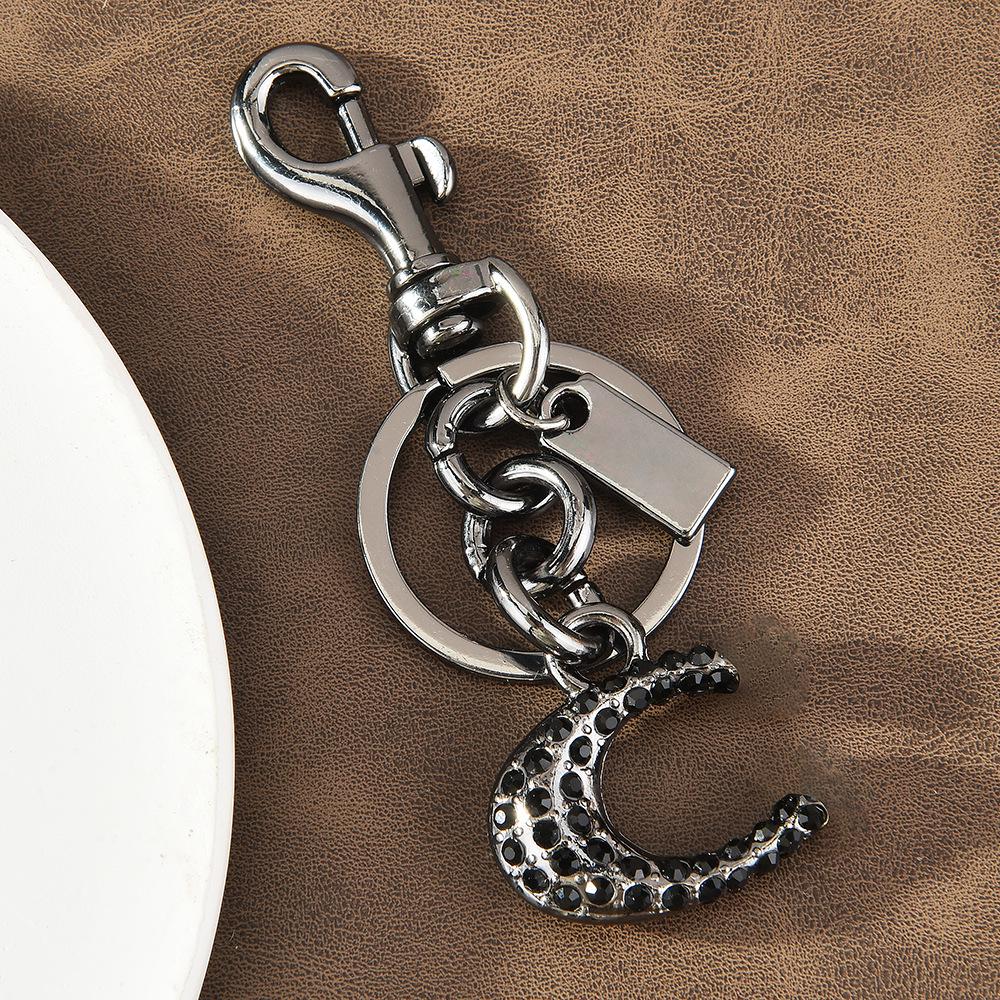

Chic Rhinestone Metal Letter Keychain Pendant