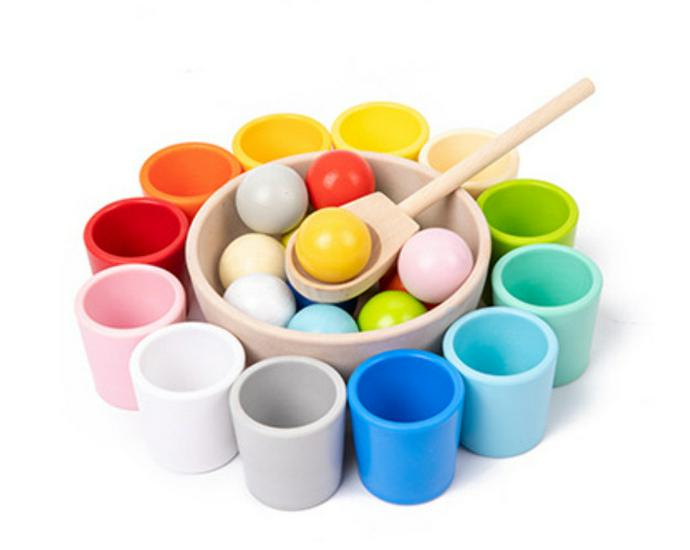 Kids' Educational Color Sorting and Cup Stacking Game for Hand-Eye Coordination