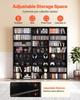 Media Storage Cabinet, 8-Tier DVD Shelf Organizer, 142 X 22 X 130 Cm Multimedia Storage Organizer for CDs, DVDs, Books & Games, CD Shelf for Living